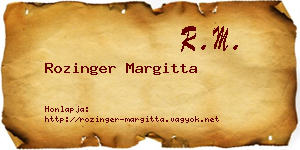 Rozinger Margitta névjegykártya